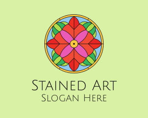 Floral Stained Glass logo design