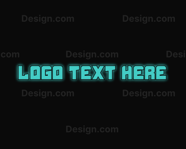 Techy Blue Text Logo