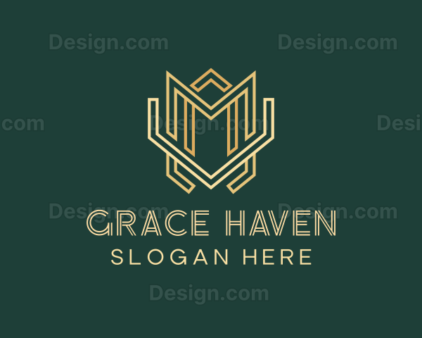 Modern Geometric Art Deco Logo