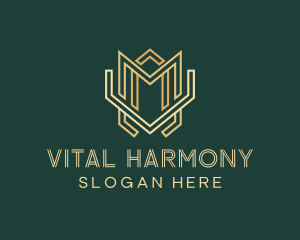 Modern Geometric Art Deco logo design