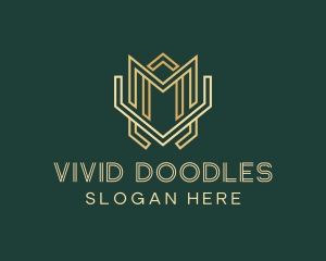 Modern Geometric Art Deco logo design