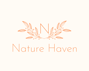 Aesthetic Nature Leaf  logo design