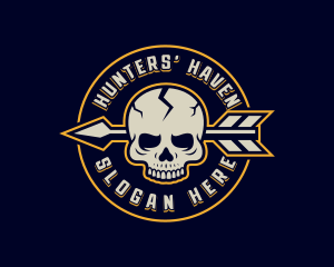 Skull Arrow Hunter logo design