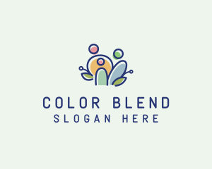 Colorful Family People  logo design