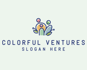 Colorful Family People  logo design