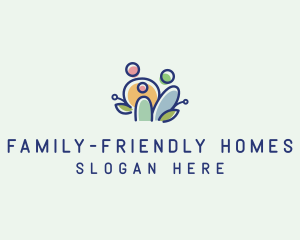 Colorful Family People  logo design