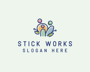 Colorful Family People  logo design