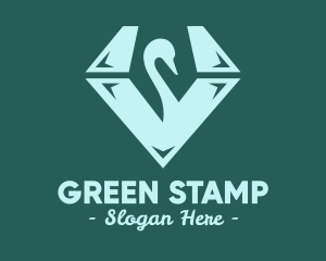 Green Swan Diamond logo design