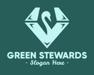 Green Swan Diamond logo design