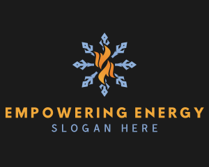 Flame Snowflake Energy logo design