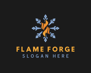 Flame Snowflake Energy logo design