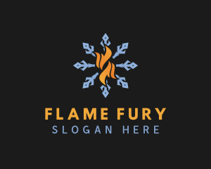 Flame Snowflake Energy logo design