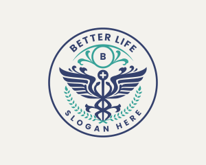 Caduceus Health Hospital logo design