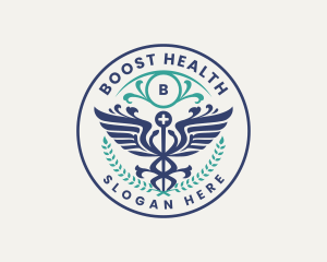 Caduceus Health Hospital logo design