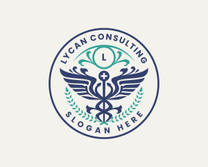 Caduceus Health Hospital logo design