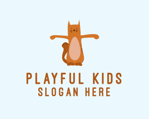 Playful Cat Kitten Feline logo design