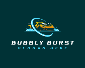 Cleaning Bubbles Sedan logo design