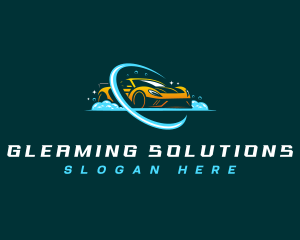 Cleaning Bubbles Sedan logo design