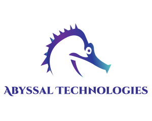 Blue Seahorse Head logo design