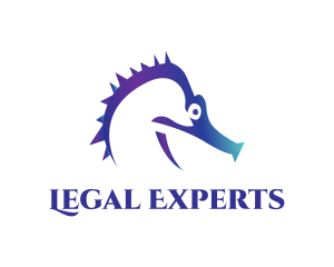 Blue Seahorse Head logo