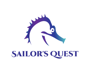 Blue Seahorse Head logo design