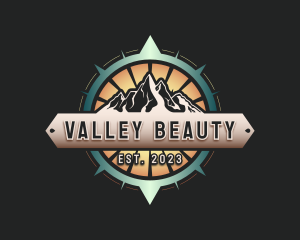 Mountain Hiking Compass logo design