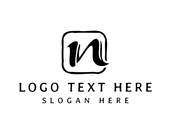 Handwritten Startup Letter N logo