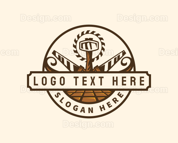 Saw Hammer Woodwork Logo