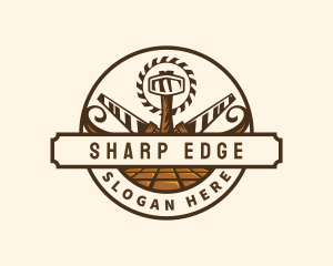 Saw Hammer Woodwork logo design