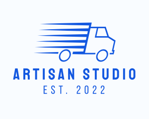 Fast Logistics Truck Van logo design