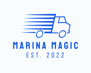 Fast Logistics Truck Van logo design