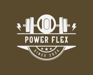 Weightlifting Barbell Gym logo design