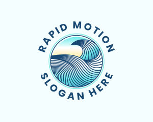 Wave Beach Surfing logo design