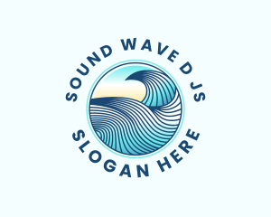 Wave Beach Surfing logo design