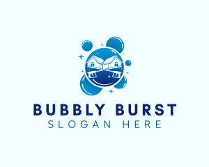 Home Cleaning Bubble logo design