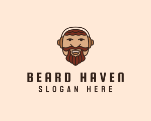 Man Beard Headphones logo design