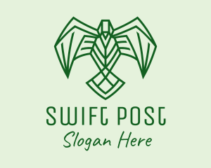 Green Swift Bird  logo design