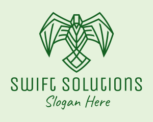 Green Swift Bird  logo design