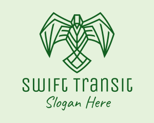 Green Swift Bird  logo design