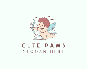 Cute Angel Cupid logo design