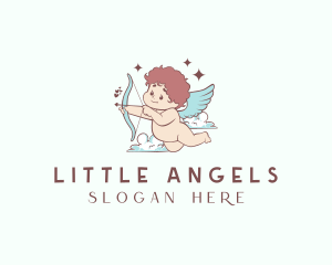 Cute Angel Cupid logo design