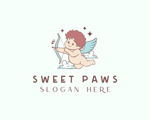 Cute Angel Cupid logo design