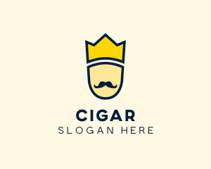 Hipster Mustache King logo design