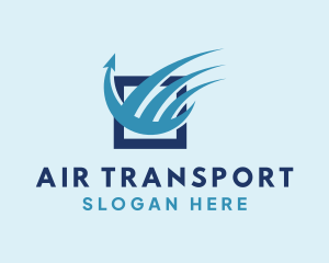 Blue Freight Arrow Wings logo design