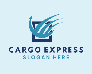 Blue Freight Arrow Wings logo design