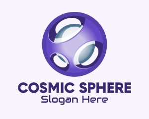 3D Purple Futuristic Sphere logo design