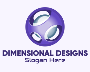 3D Purple Futuristic Sphere logo design