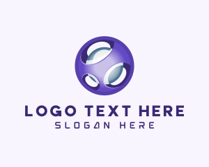 3D Purple Futuristic Sphere logo