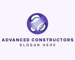 3D Purple Futuristic Sphere logo design