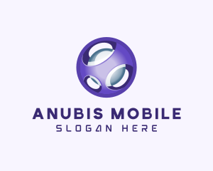 3D Purple Futuristic Sphere logo design